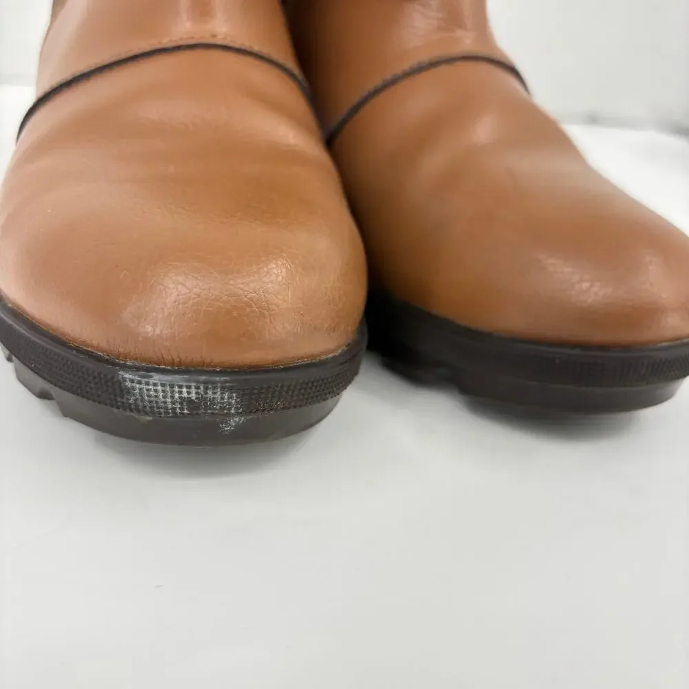 Sorel Joan of Arctic Wedge II Chelsea Bootie Size 4 Brown Leather Pull On Boot